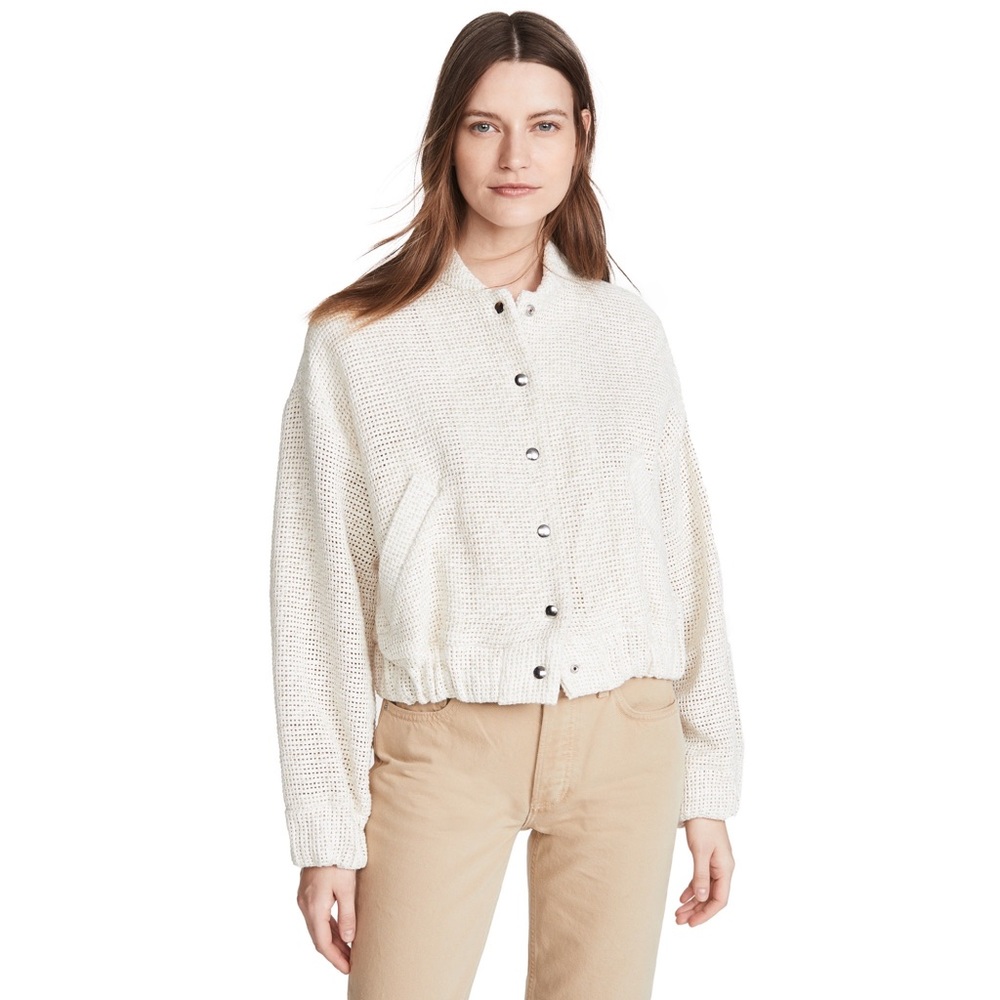 IRO Waffle-Effect Bomber Jacket Ecru